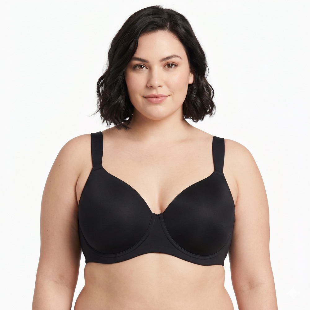 Strm Line Intimates Underwire Solid T-Shirt Bra Black Everyday Support Size 38D